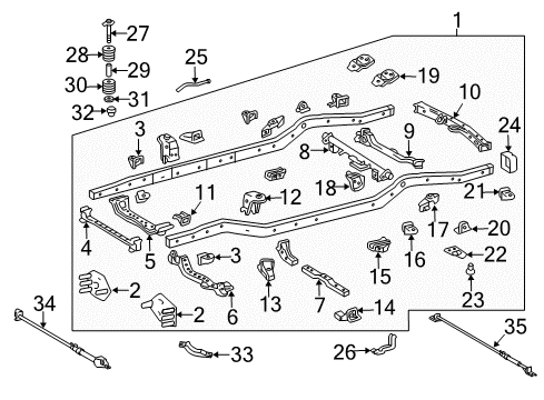 2007 Toyota FJ Cruiser Frame & Components Diagram