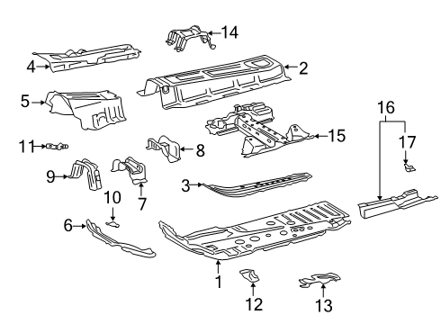 2019 Toyota RAV4 Pillars, Rocker & Floor - Floor & Rails Diagram