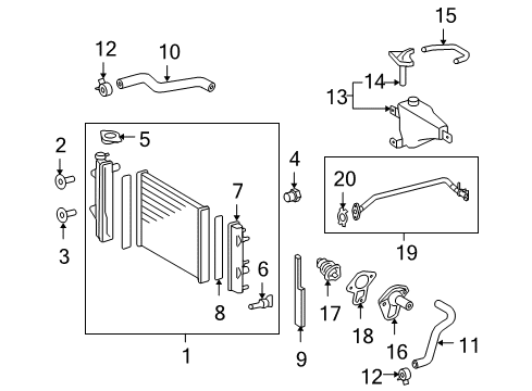 2010 Toyota 4Runner Gasket, Water Inlet Diagram for 16325-75011