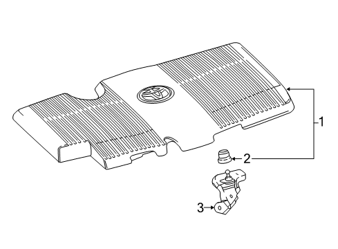 2022 Toyota Prius AWD-e Engine Appearance Cover Diagram