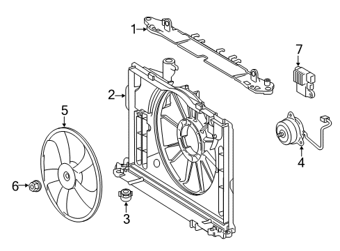 2018 Toyota Corolla Shroud, Fan, NO.2 Diagram for 16712-0T021