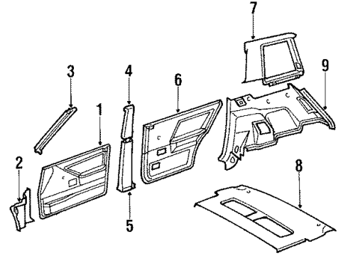 1987 Toyota Tercel Interior Trim Diagram 1 - Thumbnail