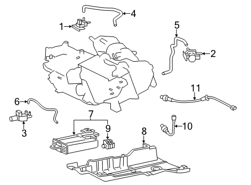 2011 Toyota Sienna CANISTER Assembly, CHARC Diagram for 77740-08070