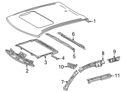 2024 Toyota Tundra SUPPORT, ROOF PANEL Diagram for 63119-0C010