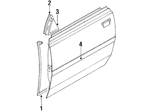 1989 Toyota MR2 Bracket, Front Door Mirror, LH Diagram for 67514-17010