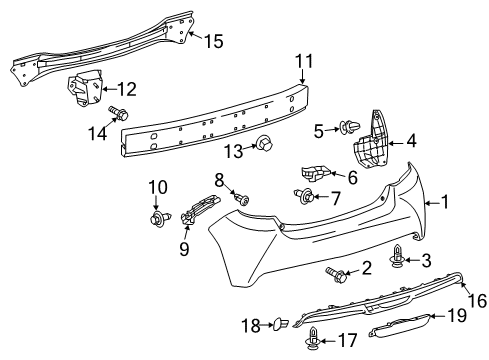 2017 Toyota Yaris Rear Bumper Diagram