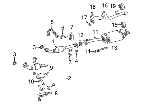 2019 Toyota 4Runner Exhaust Components Diagram