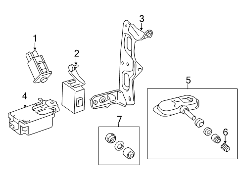 2019 Toyota Sequoia Valve Sub-Assembly, Tire Diagram for 42607-0C091