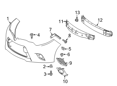 2014 Toyota Corolla Front Bumper Diagram 2 - Thumbnail