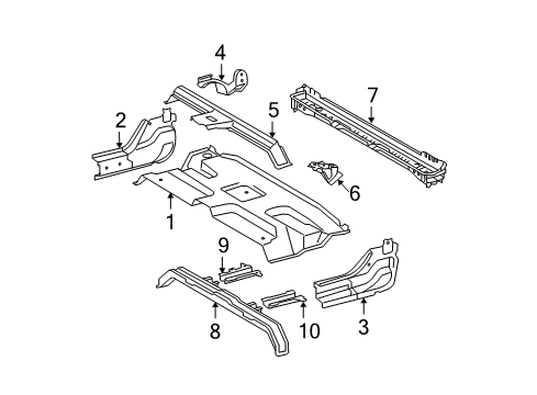 2009 Toyota Tundra Pan, Rear Floor Diagram for 58311-0C090