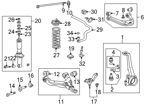 1996 Toyota 4Runner Front Suspension, Control Arm Diagram 3 - Thumbnail