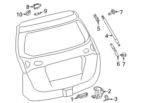 2014 Toyota RAV4 Bracket, Back Door DAMPER Stay Diagram for 68947-42020