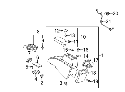 2010 Scion xB Holder Sub-Assy, Instrument Panel Cup Diagram for 55604-12070-B0