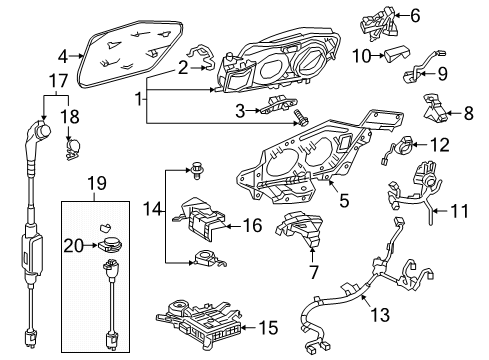 2021 Toyota Prius Prime Lid Assembly Spring Diagram for 77366-47010