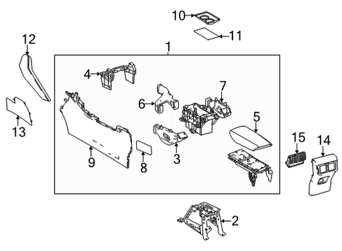 2023 Toyota Venza Box Assembly, Console Diagram for 58810-48620-C0