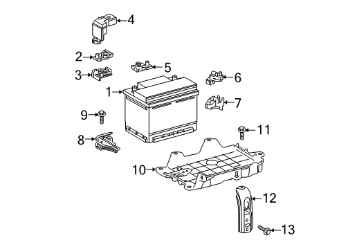 2020 Toyota RAV4 Clamp Sub-Assembly, BATT Diagram for 74404-06190