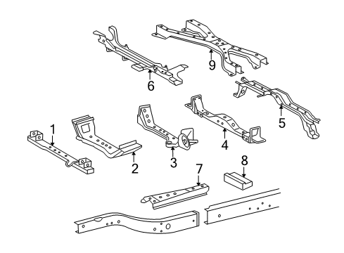 2011 Toyota Tacoma Crossmembers & Components Diagram 2 - Thumbnail