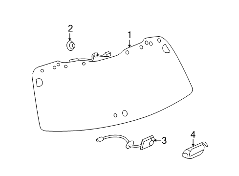 2008 Toyota Highlander Lift Gate - Glass & Hardware Diagram 2 - Thumbnail