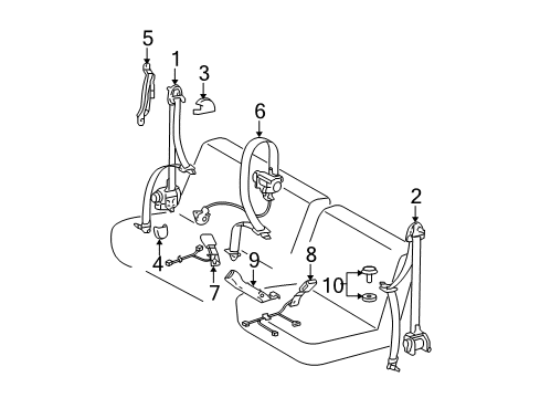 2006 Toyota Tundra Front Seat Belts Diagram 2 - Thumbnail