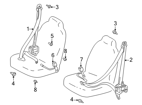 2000 Toyota Echo Seat Belt Diagram 1 - Thumbnail