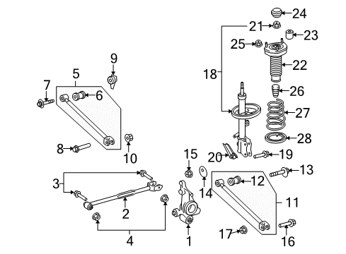 2010 Toyota Venza Rear Suspension Components, Stabilizer Bar Diagram 3 - Thumbnail