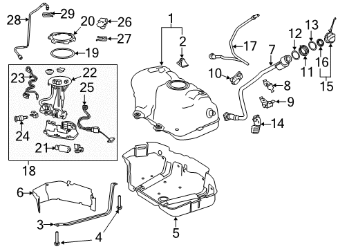 2019 Toyota Camry Tank Sub-Assembly, Fuel Diagram for 77001-06290