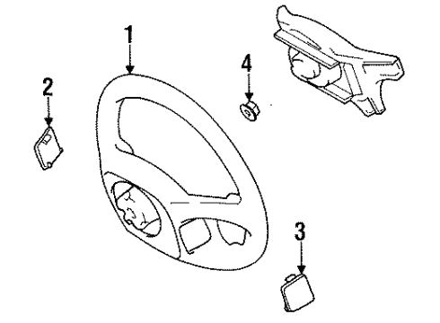 1993 Toyota MR2 Steering Column, Steering Wheel & Trim Diagram