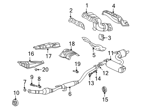 2002 Toyota Celica Exhaust Components, Exhaust Manifold Diagram 1 - Thumbnail