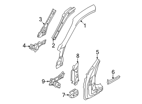 2023 Toyota GR86 Hinge Pillar Diagram