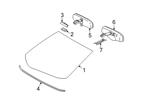 2011 Toyota Matrix Windshield Glass Diagram