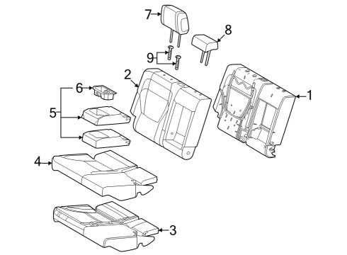 2024 Toyota Sequoia ARMREST ASSY, RR SEA Diagram for 72830-0C430-B3