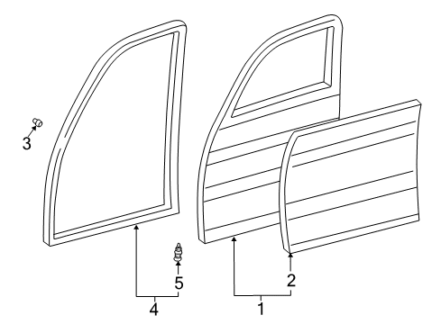 2003 Toyota Land Cruiser Front Door, Body Diagram