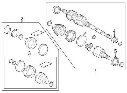 2023 Toyota Prius AWD-e Front Cv Joint Boot Kit Diagram for 04438-10120