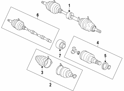 2014 Scion iQ Front Axle Shafts & Joints, Drive Axles Diagram