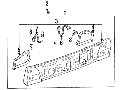 1995 Toyota Camry Gasket, Back Up Lamp Body, LH Diagram for 81674-06050