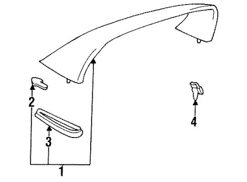 1998 Toyota Supra Protector, Rear Spoiler Diagram for 76873-14061