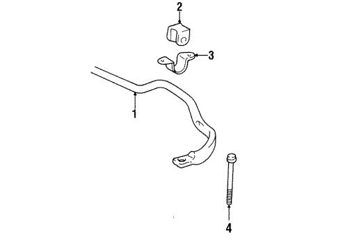 1992 Toyota Pickup Stabilizer Bar & Components - Front Diagram 2 - Thumbnail