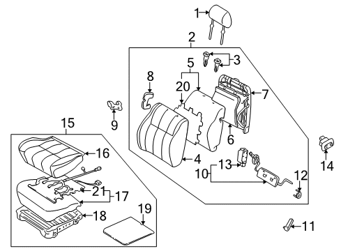 1997 Toyota 4Runner Back Assembly, Front Seat, RH Diagram for 71430-3D740-E0