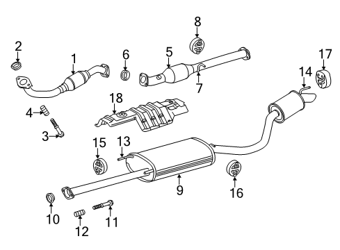 2019 Toyota Highlander Exhaust Components Diagram