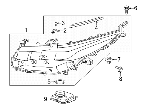 2019 Toyota Prius Prime Headlamps Diagram