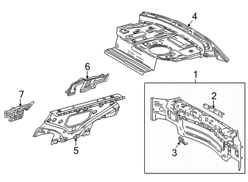 2023 Toyota Mirai Rear Body Diagram