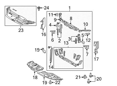 2008 Toyota Avalon Brace, Radiator Support Apron, LH Diagram for 53222-07010