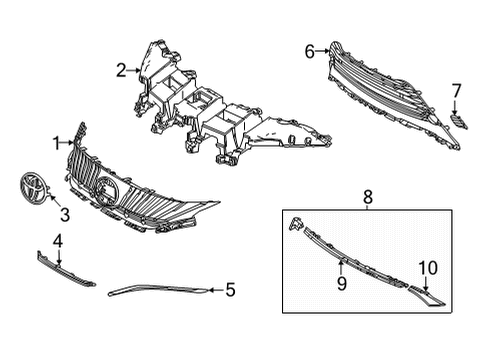 2021 Toyota Venza Grille & Components Diagram