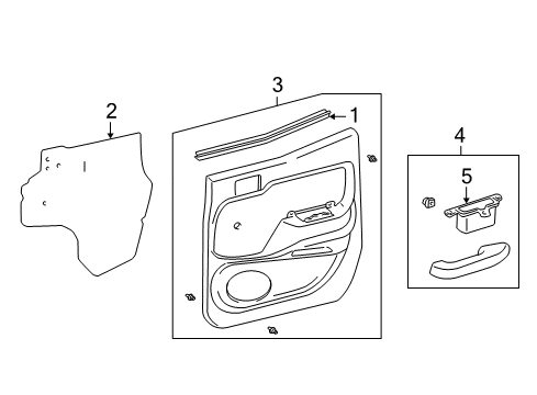 2004 Toyota Tacoma Interior Trim - Rear Door Diagram