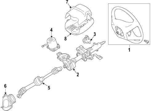 2017 Toyota Camry Cover, Steering Column Diagram for 45287-06280-C0