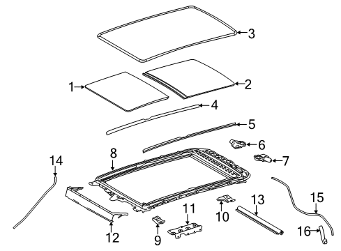 2014 Toyota Highlander Hose, Sliding Roof Drain Diagram for 63249-0E060