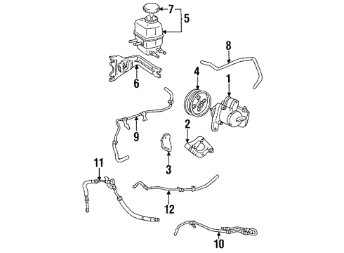 1996 Toyota Camry Reservoir Assy, Vane Pump Oil Diagram for 44360-33010