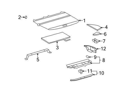 2007 Toyota Highlander Check, Deck Board Diagram for 58439-48020