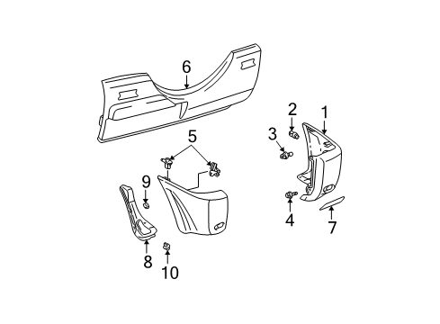 2001 Toyota RAV4 Rear Bumper Diagram