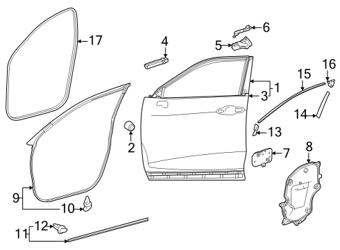 2021 Toyota Venza Door & Components, Body Diagram